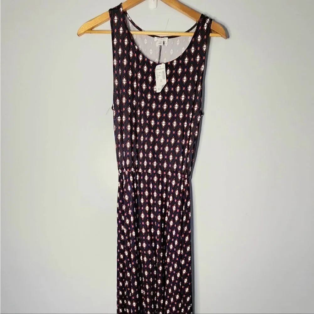 Westport Women's Geometric Sleeveless Handkerchief Hem Midi Dress Size medium